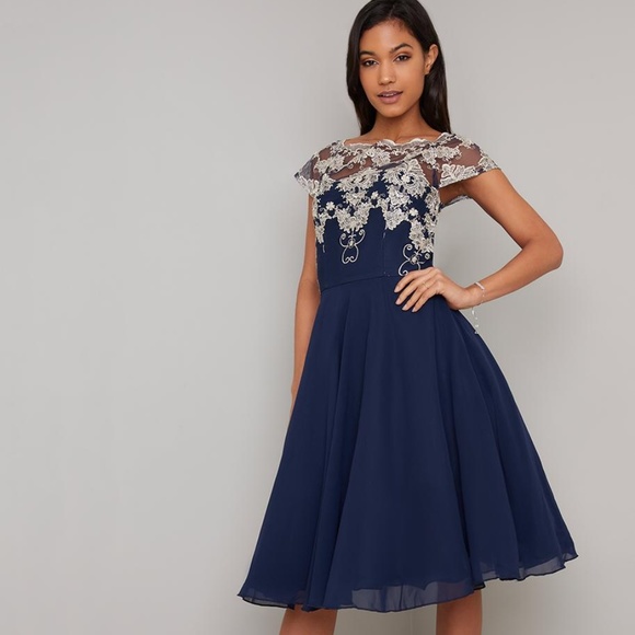 SOLD Chi Chi London Baroque Style Flare Tea Dress NWT - Picture 3 of 8